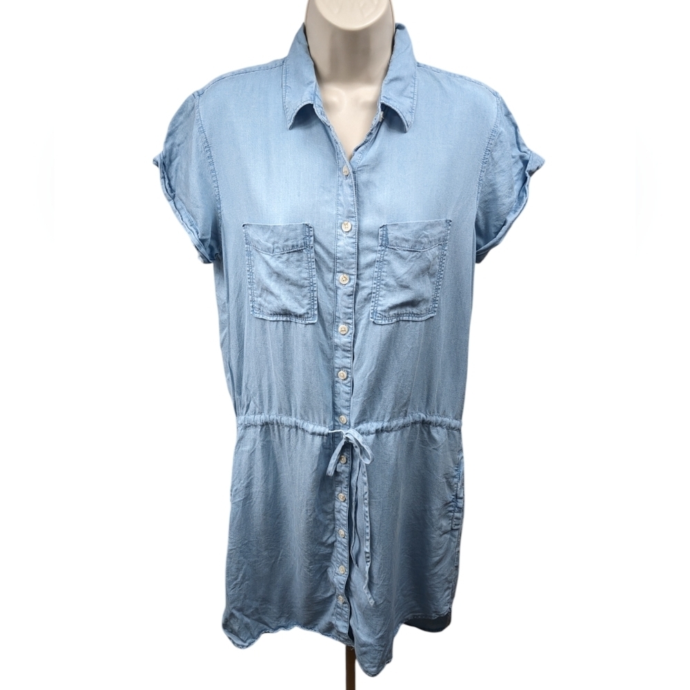 Thread & Supply Light Blue Button-Down Shirt Dres… - image 1